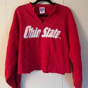 SOLD — Ohio State Cropped Crew Neck Sweatshirt